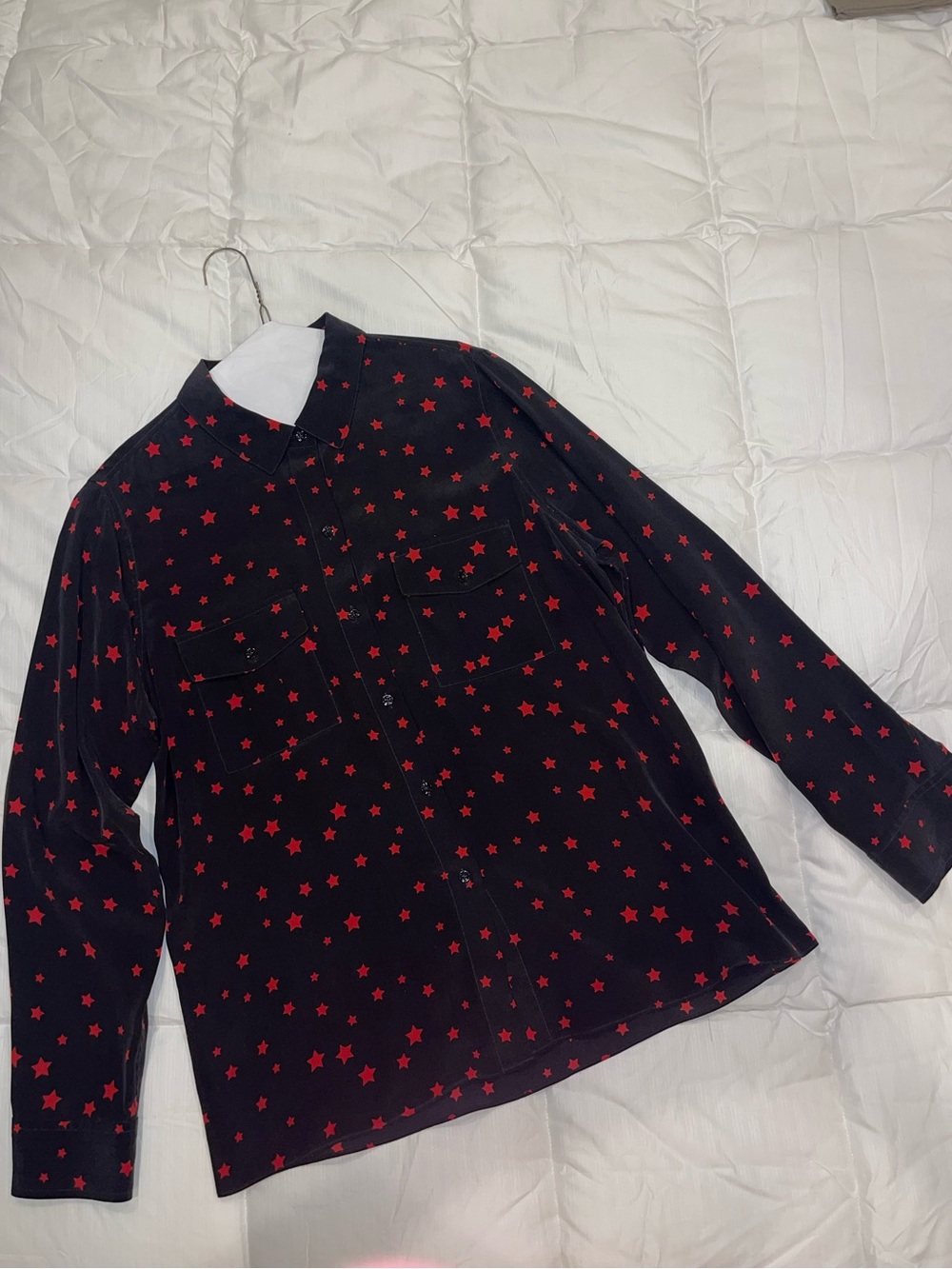 Rails silk star pattern button down blouse